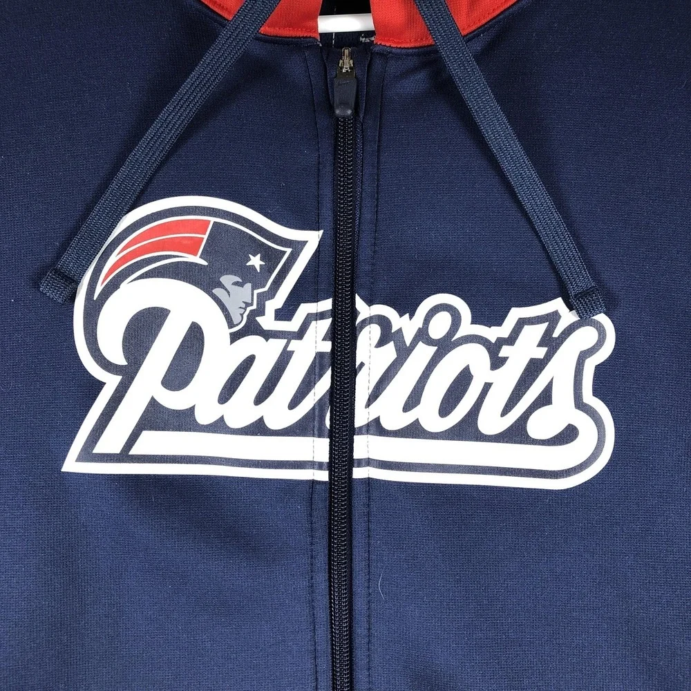 New England Patriots Sweatshirt Mens XL Blue NFL Football Nike Therma Fit